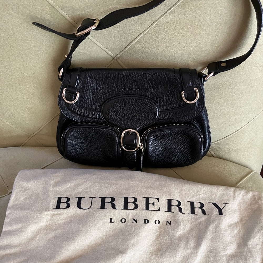 Authentic Burberry black small hobo bag